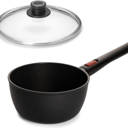 Steelpan met Deksel - Woll - 18 cm - Gerecycled Aluminium - Woll EcoLite - PFAS vrij - Alle warmte bronnen - inductie - afneembaar - sauspan - handvat