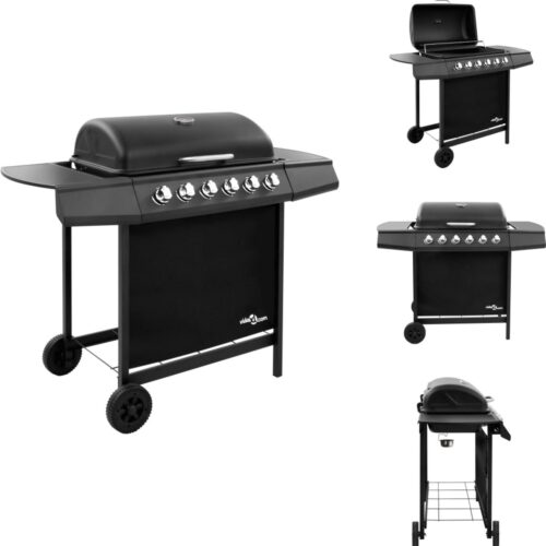 vidaXL Gasbarbecue-grill - Gasbarbecue Grills - Buiten Grill - Buiten Grills - Gasbarbecue met 6 branders zwart