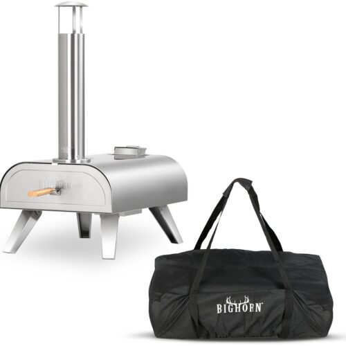 Bighorn Wood Pellet Pizza oven voor buiten - Pizza Gourmet - Barbecue - Edelstaal - Tot 460°C - met Draagtas