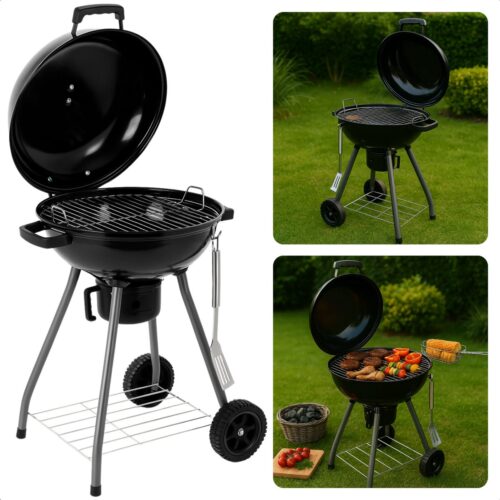 Cheqo® Houtskool Barbecue ∅43 cm - Houtskoolbarbecue - Draagbare BBQ met Deksel - Perfect voor Tuin en Camping
