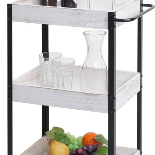 Cosmo Casa Keukentrolley - Serveerwagen - Wielen - Stijlvol en Functioneel - Industrieel - Wit