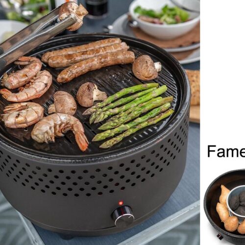 Fameilleur barbecue- tafel barbecue- draagbaar- makkelijk verplaatsbaar- compact- grill- tafel grill- grillplaat-Draagbare Barbecue - Rookvrij Grillen op Balkon of Terras - Compact, houtskool, Afwasbaar en Ideaal voor Houtskool of Briketten- houtskoo