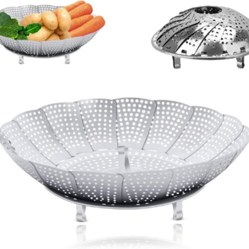 Groentestomer - Stoompan - Opvouwbare Stoommand - Instelbaar Stoominzet - Geschikt Voor Groenten - Pannen En Verschillende Kookprocessen - Klein