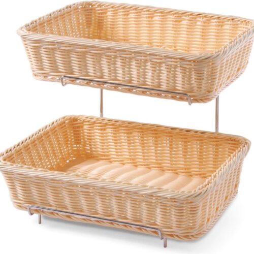 HENDI Broodmanden display - GN 1/2 - Verchroomd rek - Set van 2 - 360x280x(H)290 mm