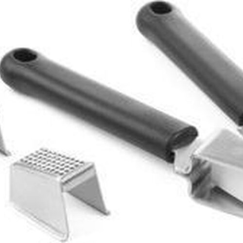 HENDI Knoflookpers - Gemakkelijk schoon te maken - Uitneembare roosters - Zwart - 180x25mm