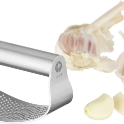 HENDI Knoflookpers - Roestvrij staal - Ergonomisch ontwerp - 105x50mm