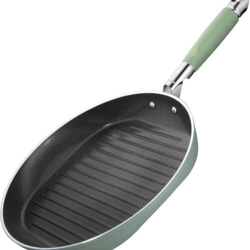 Primecook - ronde grillpan met deksel - ⌀ 30 cm - PFAS-vrij - slijtvaste EcoShield anti-aanbakcoating - geschikt voor inductie, oven en gas