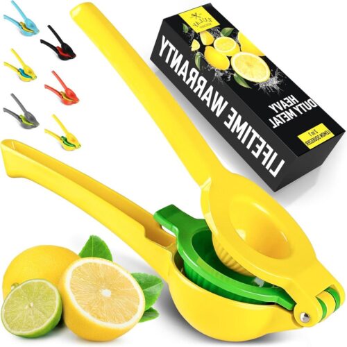 2-in-1 metalen citruspers - handcitruspers voor elke laatste druppel - met maximale extractie - gebruiksvriendelijke - robuuste handcitruspers van Zulay