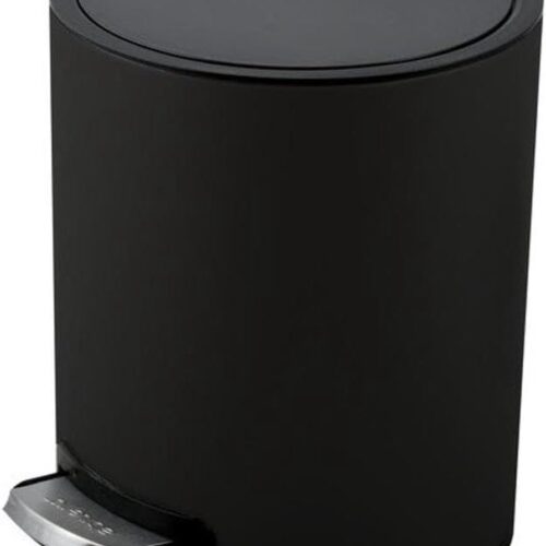 3 of 5 liter roestvrijstalen afvalemmer met zachte sluiting en binnencontainer - mat zwart