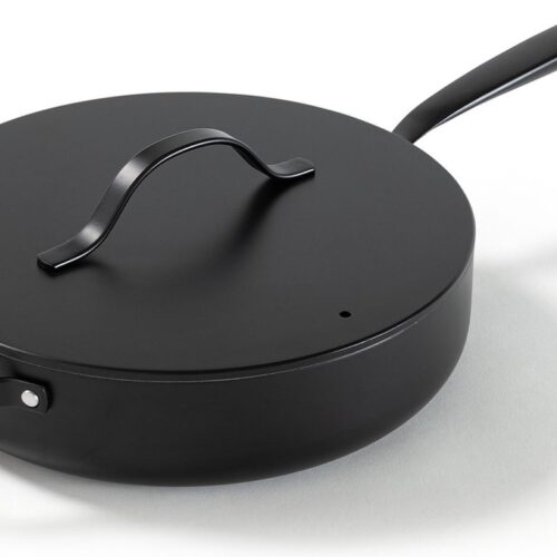 BE Living Essential Hapjespan met Deksel - Ø 28 cm - Keramisch - PFAS vrij - Inductie - Zwart