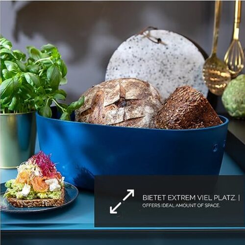 Blauwe broodtrommel - mooie broodtrommel in blauw - uiterst praktische broodtrommel - bijzondere broodmand van PP - broodtrommel - broodtrommel - geweldig cadeau-idee (Blueberry)