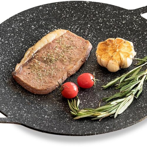 Boraboi® Ronde Anti-aanbak Grillpan voor Koreaanse Barbecue en Buitenactiviteiten