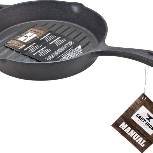 Cast Iron Grillpan Gietijzer - ø 26.5 cm - Zonder anti-aanbaklaag