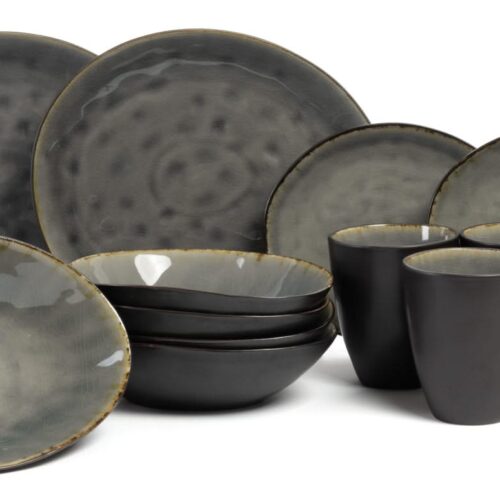 Cosy & Trendy Serviesset Organic Laguna Blue Grey 24-delig / 6 personen - 6 dinerborden, 6 bekers, 6 ontbijtborden en 6 diepe borden