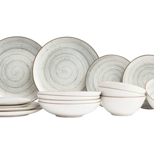 Cosy & Trendy Serviesset Sintra Dusty Blue - 16-delig / 4 personen - 4 dinerborden, 4 ontbijtborden, 4 diepe borden en 4 kommen