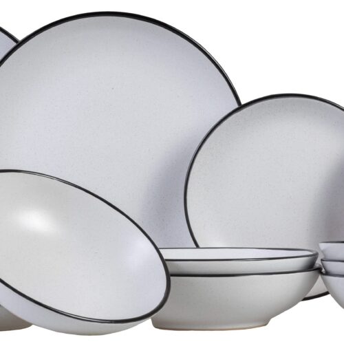 Cosy & Trendy Serviesset Speckle - Wit 18-delig / 6 personen - 6 dinerborden, 6 diepe borden en 6 ontbijtborden