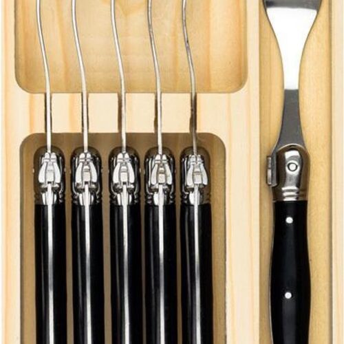 Laguiole Style de Vie Vorken Premium Line - 6-delig - Zwart