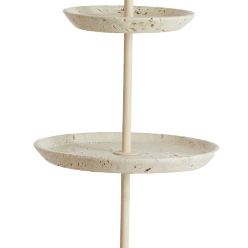 Light & Living Etagère Caglio - Bruin - Ø24cm - Cement-(kunst)steen - Modern - Woonkamer