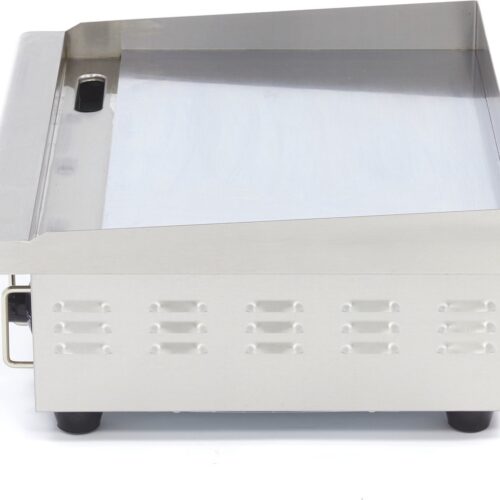 Maxima Grillplaat Glad Chroom 55 cm - incl. Opvangbak - Elektrische Grill Plaat - Horeca Bakplaat - Grillen, Bakken tot 300 °C