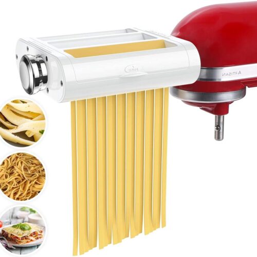Pasta Roller & Slicer Attachment 3-in-1 Set for KitchenAid Blender - Pasta Roller Spaghetti Cutter Fettuccine Cutter - Kitchen Cooking Tool pasta droogrek