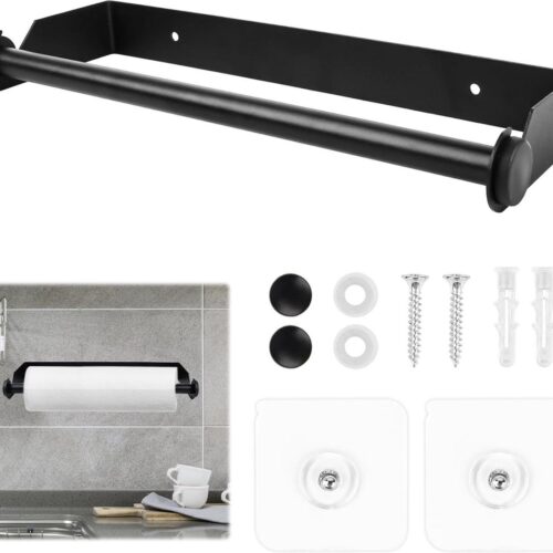 RVS Keukenrolhouder Zonder Boren - Roestvrijstalen Houder voor Keukenrol - Keukenpapier Rolhouder - Keukengroefhouder keukenrolhouder hangende