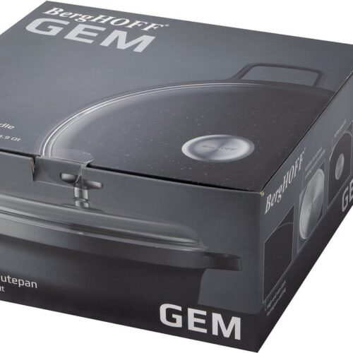 Sauteerpan met dubbele handgreep en deksel 28cm - Zwart - PFAS-vrij