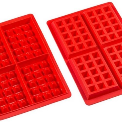 Siliconen Wafelvorm - Wafelijzer - Siliconen wafelvormen - Wafelmaker - Cake-ijswafelvormen - Chocolade-repenvormen - geschikt voor de echte keukenprins - 2-pack