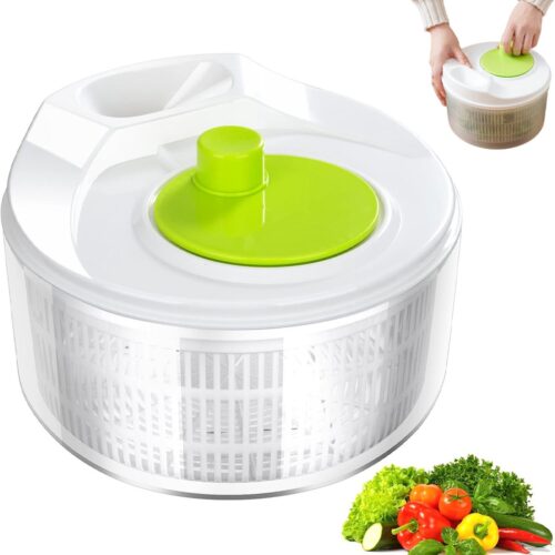 Slacentrifuge - Sladroger - Slazwierder - Salade Spinner - Slazwierder - Groentedroger - Groentezeef - Saladedroger - Groente Centrifuge - Sla Droogmachine - Handmatige Slazwinger - Inclusief Deksel Met Schenktuit - 3 Liter - Kunststof - BPA-vrij