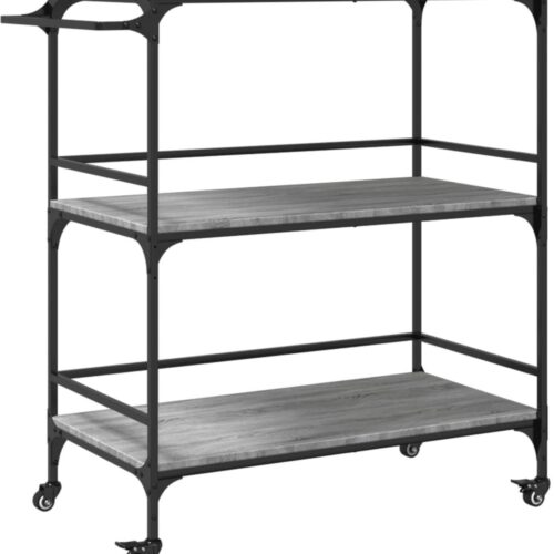 vidaXL - Keukentrolley - 100,5x50x105 - cm - grijs - sonoma - eikenkleur