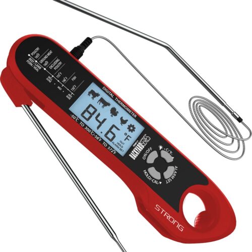 Backyard Series Vleesthermometer - Digitale BBQ Thermometer - Oventhermometer met Externe Sonde - Rood
