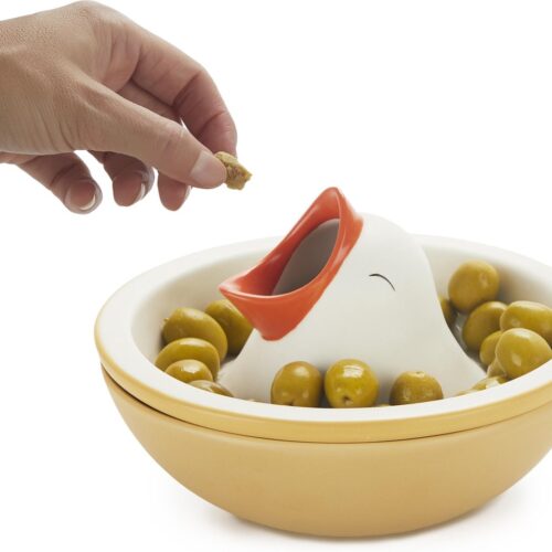 Balvi - Snack en Tapas Schaal Hungry Bird Wit - Keramiek - diameter 16 cm