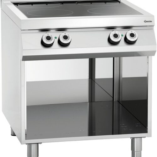 Bartscher Keramisch Fornuis 900 Master - 4 Kookzones - 16 kW - Open Onderbouw - 800x900x900mm - Horeca Fornuis