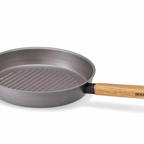 Beka Nomad grillpan - Ø 28 cm - Staal - PFAS-vrij - Houten greep - Geschikt voor inductie & BBQ