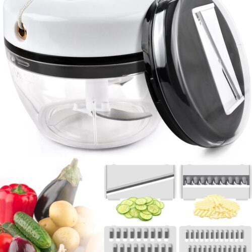 Boraboi® Multifunctionele Handmatige Groente- en Fruit Hakmolen met Verwisselbare Messen voor Keuken