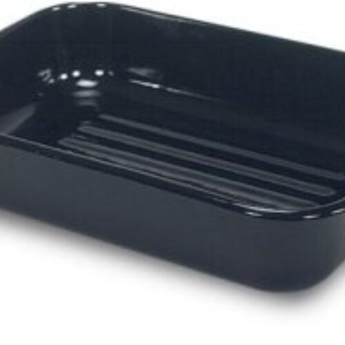 Braadslede email 38x27x7.0cm zwart