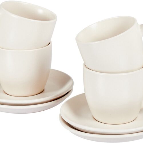 CARAWAY - Kop en schotel set van 4 - Gebroken wit - Steengoed