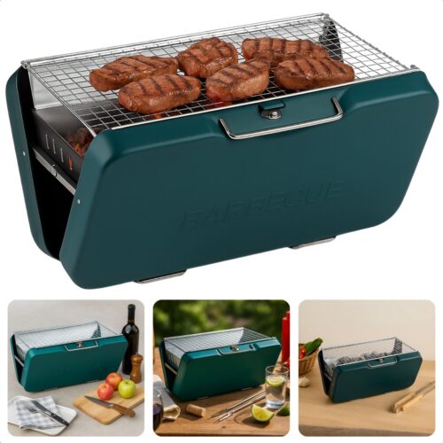 Cheqo® Opvouwbare Houtskool Tafelbarbecue - Opvouwbaar en Compact - Draagbaar - Tafelgrill - BBQ Tafelmodel - BBQ voor Camping of Park