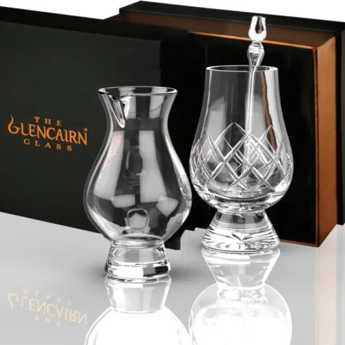 Combinatieset van 1 Cut whiskyglas met een kleine Waterkaraf en Pipette - Glencairn Crystal Scotland