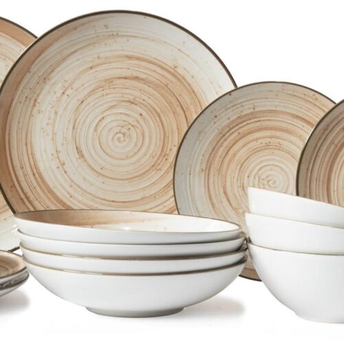 Cosy & Trendy Serviesset Sintra Terracotta - 16-delig / 4 personen - 4 dinerborden, 4 ontbijtborden, 4 diepe borden en 4 kommen