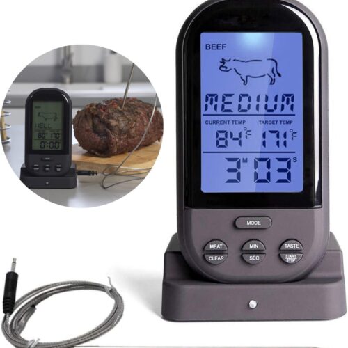 Draadloze Vleesthermometer - Keukenthermometer - Kernthermometer - Oventhermometer - Vleesthermometer Digitaal - Vlees Thermometer - Met Ontvanger