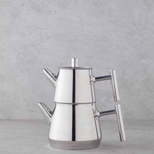 English Home - Premium - Theepot set New Aden - 0,75 lt + 1,75 lt - RVS - Zilver