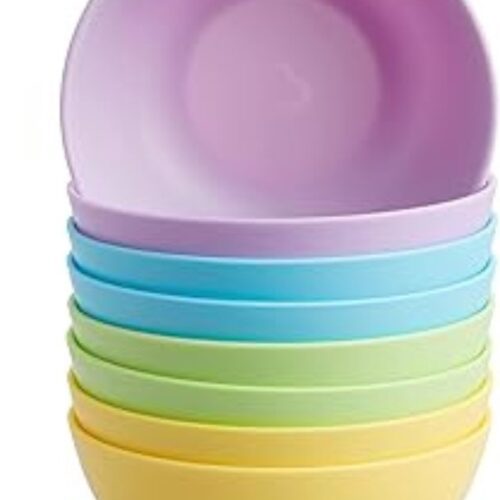 Equivera oliebollenschaal - Jaarwisseling - Multifunctionele Kommen voor Peuters & Baby's - Baby Kommen - Plastic Kommenset - Vaatwasserbestendig - BPA-vrij - Kinderkommen - Kleine Plastic Kommen - Set van 8