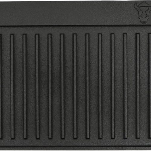 Gietijzeren grillplaat met handgrepen, 50 x 23 cm, omkeerbare grillplaat, voorgebrand