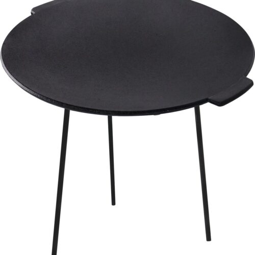 Grillpan Van Gietijzer Met 3 Poten, Grillplaat, Grillaccessoires, Rond, Dutch Oven Standaard, Steakplaat ø 45 Cm Voor Kamperen, Tuin, Reizen
