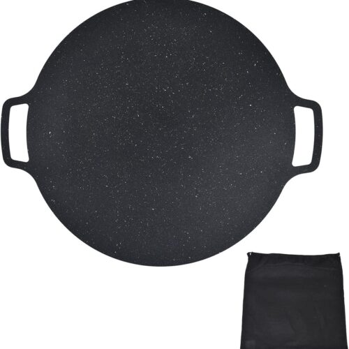 Grillpan van gietijzer - Voorbereid op pizza - Crepes - Antiaanbaklaag - Voor binnen en buiten koken - 30 cm