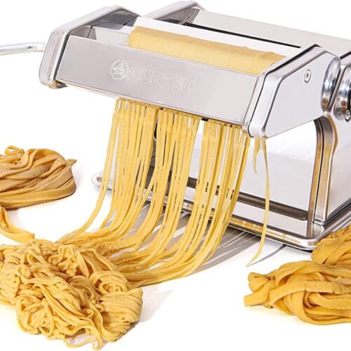 Handmatige Pastamachine - RVS Pastamachine met Houten Handvat - Pastamachine voor Lasagne, Ravioli, Spaghetti, Tagliatelle & Co. - Pastamachine