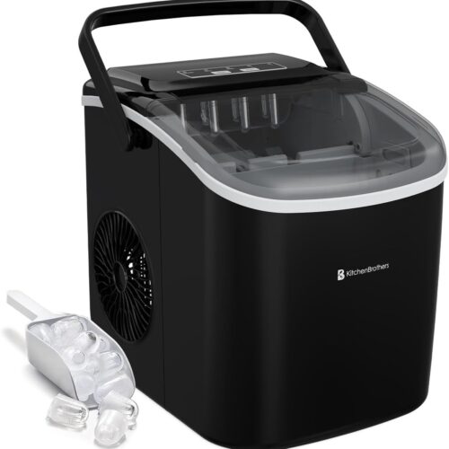 IJsblokjesmachine voor Snel IJs - 9 Blokjes in Slechts 8 Minuten - Draagbaar met Handvat - Zwart