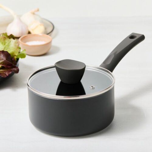 ISENVI Avon Steelpan met Deksel - 16 cm - Keramisch - Ergo greep - Sauspan - Geschikt voor Inductie - PFAS, PTFE en PFOA Vrij