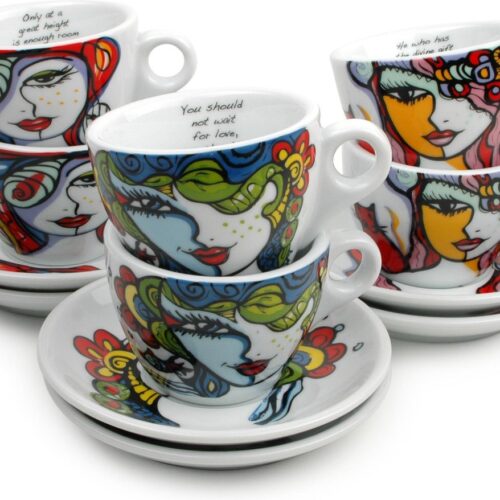 Josien Broeren - Kop&schotel - 19 cl - Porselein - 6 stuks - Koffiekoppen - Schotels