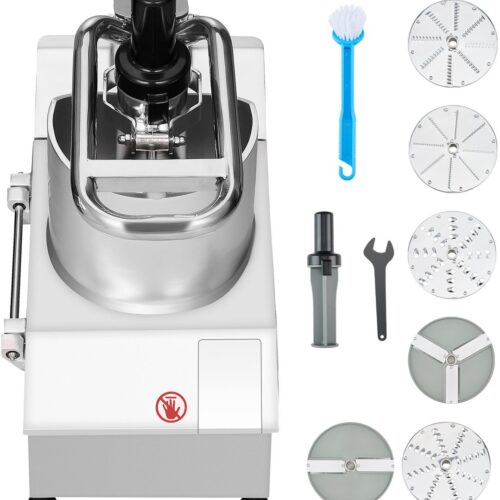 Keukenmachine en Groentesnijder, Roestvrij Staal, 2 Gaten, 6 Afneembare Messen, Snijder en Hakker voor Fruit en Groenten
